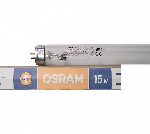 Лампа безозоновая OSRAM HNS 15W G13 (кварцевая, бактерицидная)