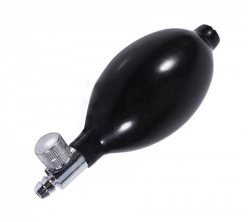 Груша для тонометра с металлическим воздушным клапаном + спускной игольчатый клапан (винт)