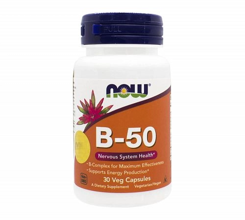 Витамины NOW B-50 комплекс (здоровье нервной системы), капсулы №30