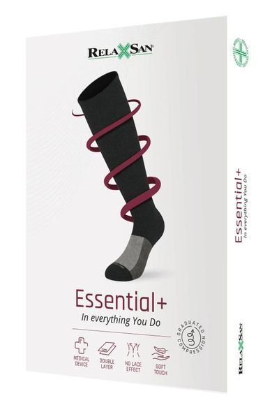 Компресійні гольфи Relaxsan Essential+ 922, 2 клас, 23-32 мм рт. ст. &mdash; розмір 2, чорний 922 фото