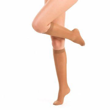 Компрессионные гольфы Pani Teresa Premium Delicate 0433, 1 класс, цвет бежевый, длина длинные, носок закрытый, размер M PT0433 фото