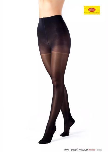 Компресійні колготки Pani Teresa Premium Delicate 0431, 1 клас, колір чорний, довжина довгі, носок закритий, розмір L PT0431 фото