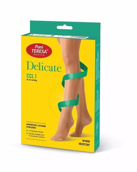 Компресійні колготки Pani Teresa Premium Delicate 0431, 1 клас, колір чорний, довжина довгі, носок закритий, розмір L PT0431 фото