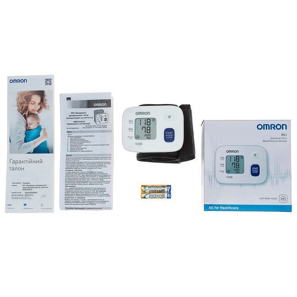 Автоматический тонометр на запястье OMRON RS1 (HEM-6160-E) OMRON-HEM-6160-E фото