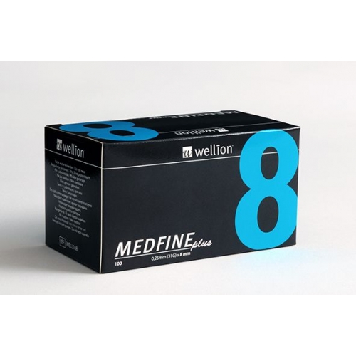 Універсальні голки Wellion MEDFINE plus для інсулінових шприц-ручок 8мм (31G x 0,25 мм)