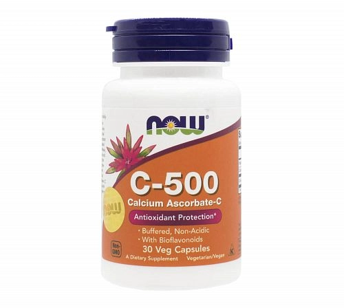 Витамины NOW C-500 Calcium Ascorbate-C (антиоксидантный комплекс), капсулы №30