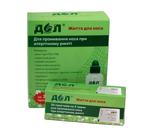 Пристрій для промивання носа "ДОЛ" 240 мл №30 (рецепт №2) при алергії