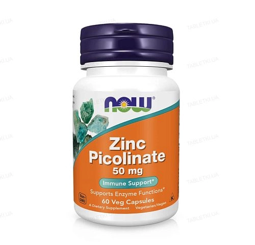 Пиколинат цинка NOW Foods ZINC Picolinate 50 мг 60 капсул