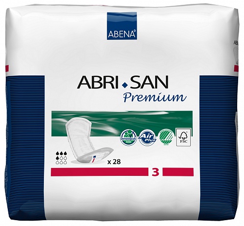 Урологічні прокладки Abri-San Premium-3, 11x33 см, 500 мл, 28 шт.